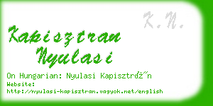 kapisztran nyulasi business card